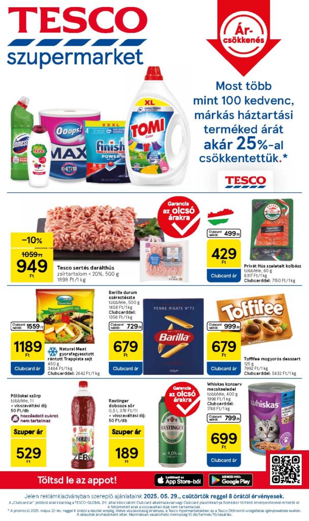 tesco szupermarket akciós újság 2025 22 hét