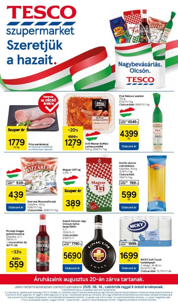 tesco szupermarket akciós újság 2025 33 hét