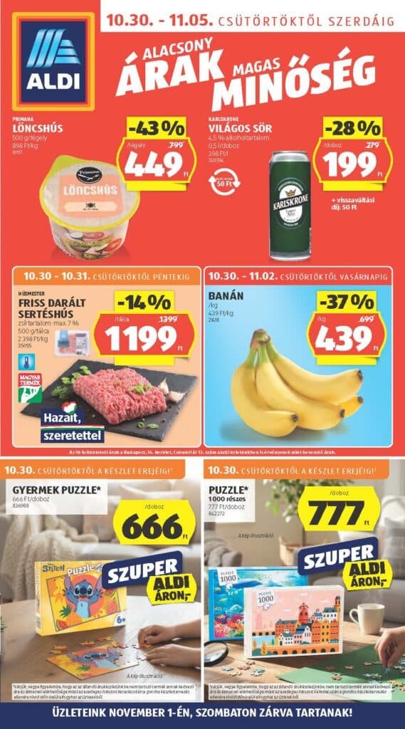 aldi akciós újság 2025 44 hét