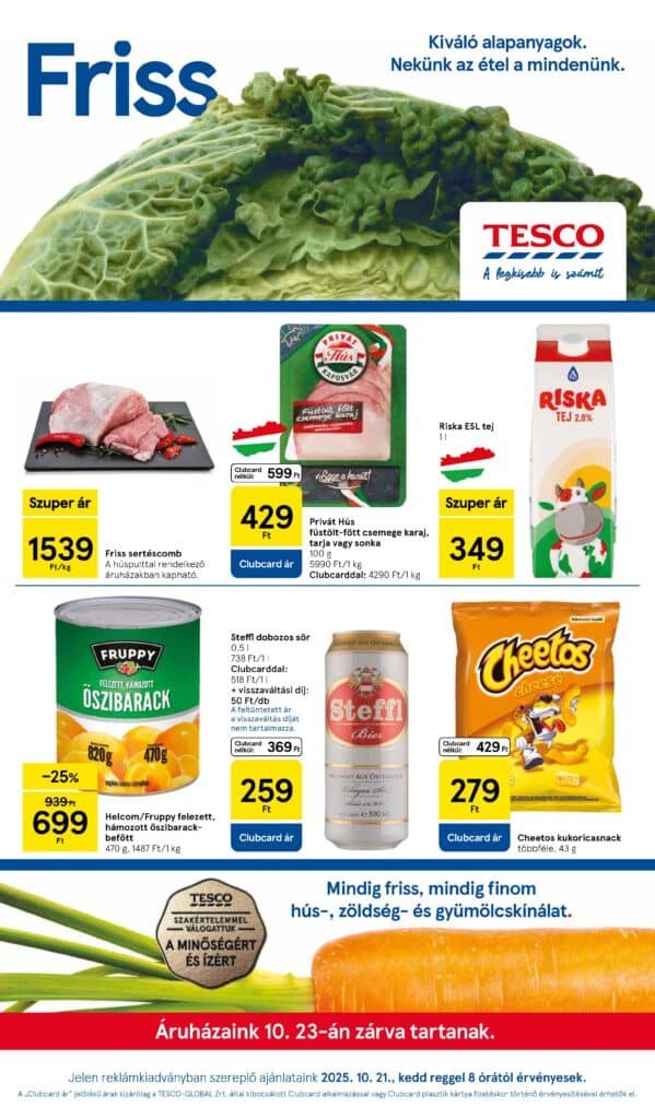 tesco szupermarket akciós újság 2025 43 hét