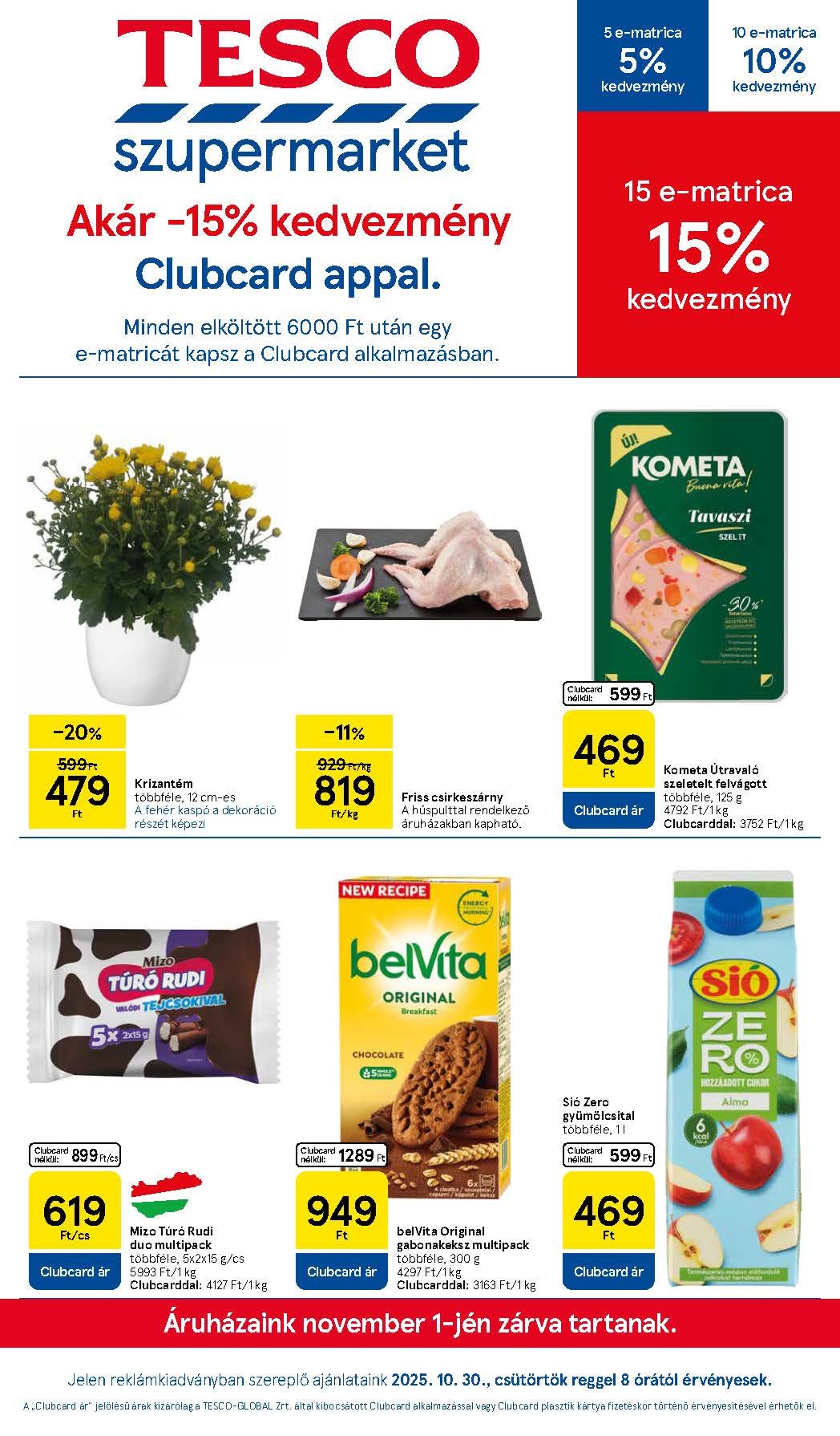 tesco szupermarket akciós újság 2025 44 hét