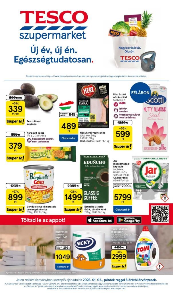 tesco szupermarket akciós újság 2026 1 hét