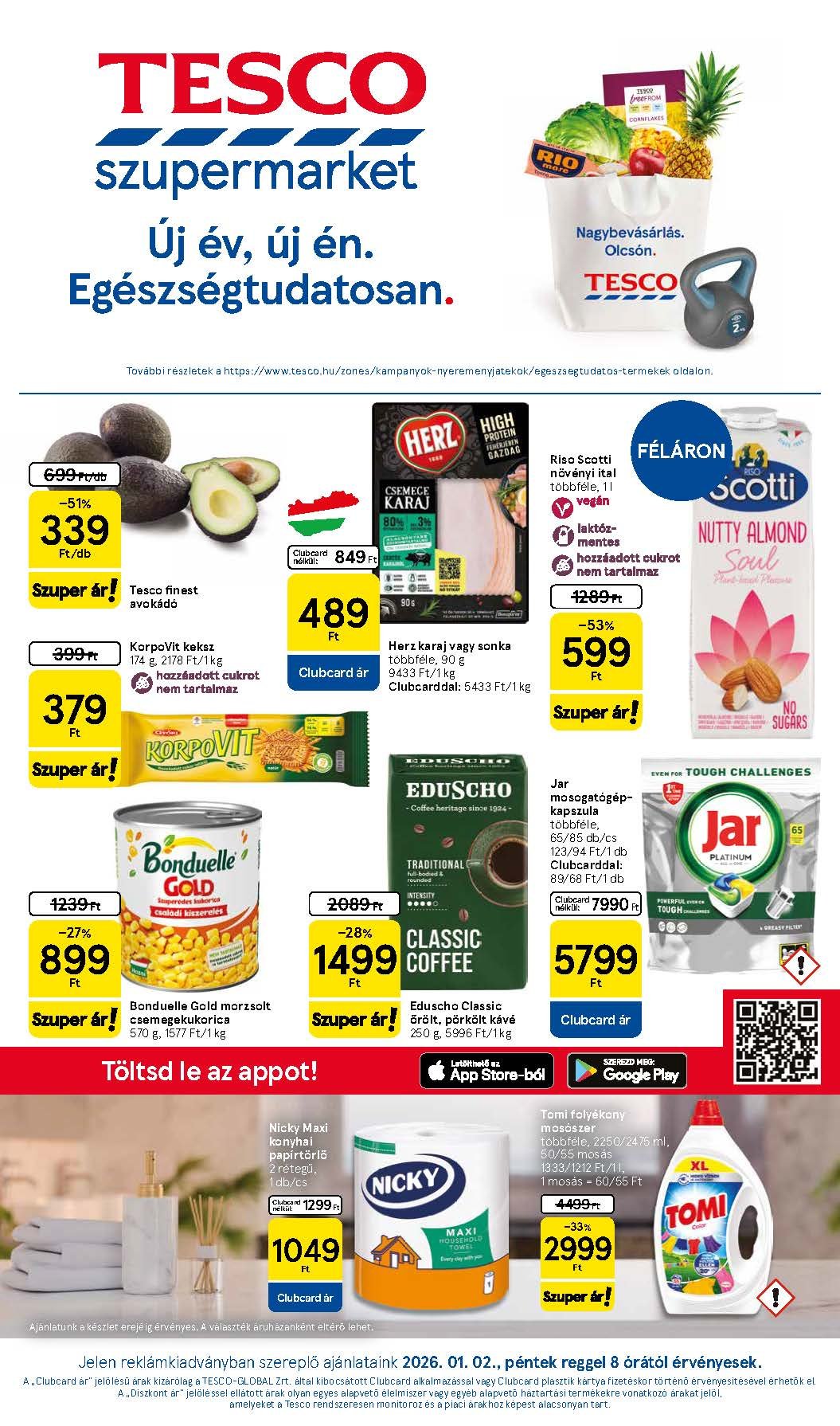 tesco szupermarket akciós újság 2026 1 hét