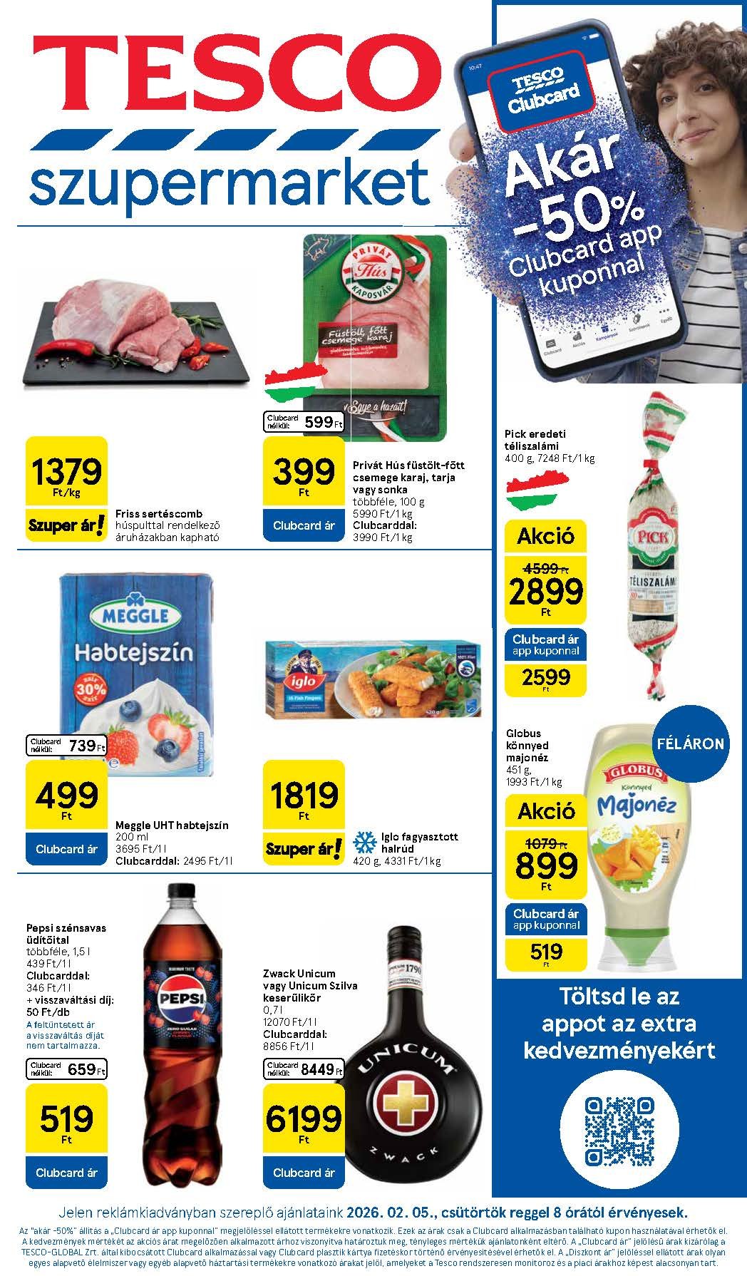 tesco szupermarket akciós újság 2026 6 hét