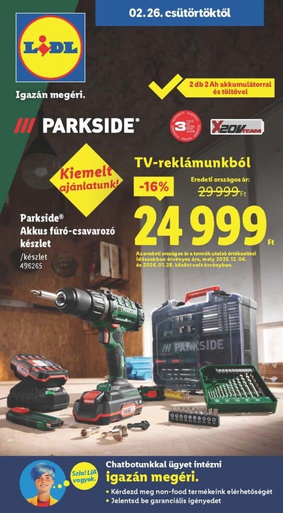 lidl nonfood akciós újság 2026 9 hét