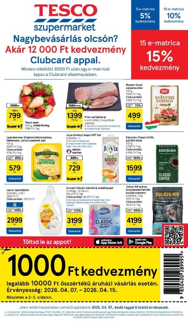 tesco szupermarket akciós újság 2026 15 hét