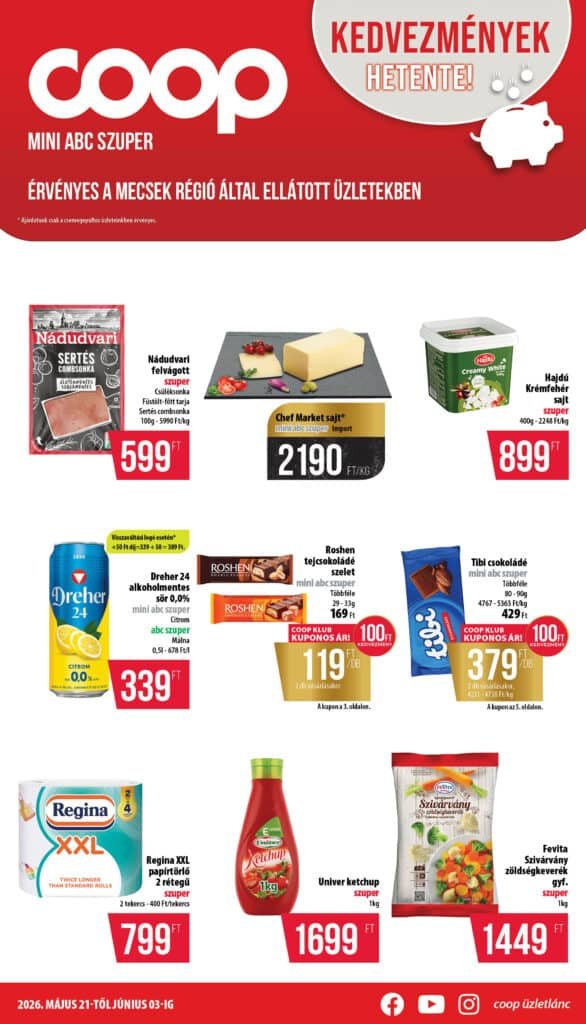 coop mecsek akciós újság 2026 21 hét