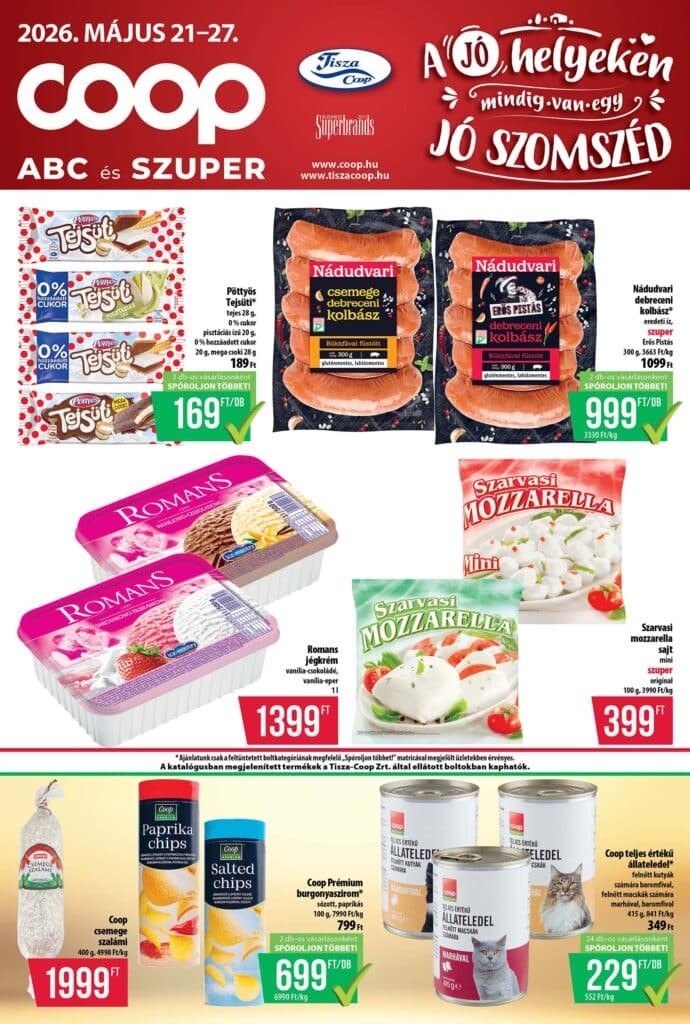 coop tisza akciós újság 2026 21 hét