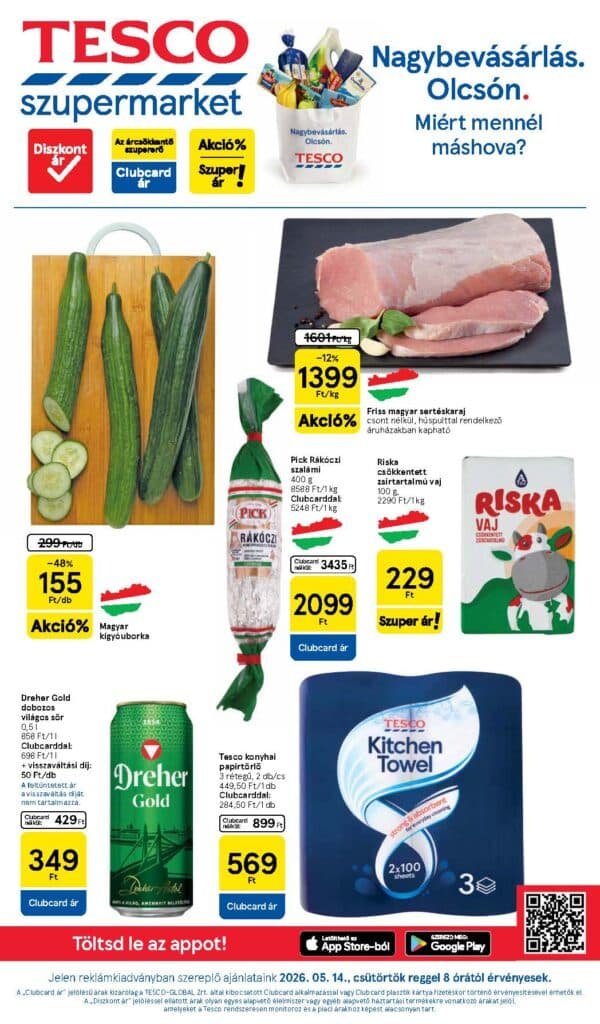 tesci szupermarket akciós újság 2026 20 hét