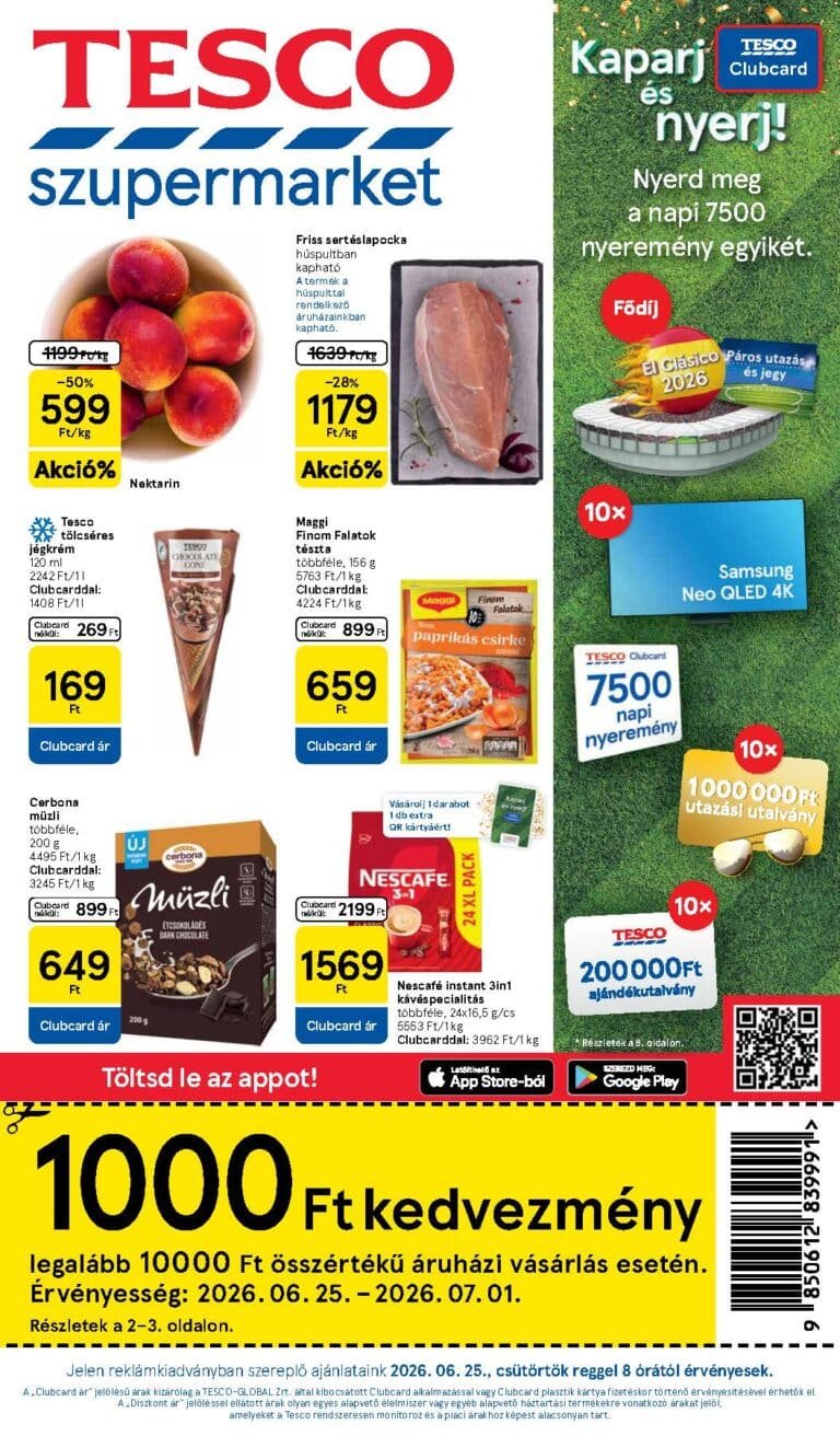 tesco szupermarket akciós újság 2026 26 hét
