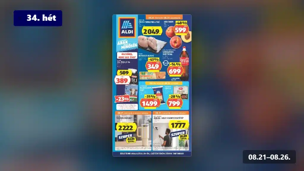 aldi akciós újság 2026 34 hét