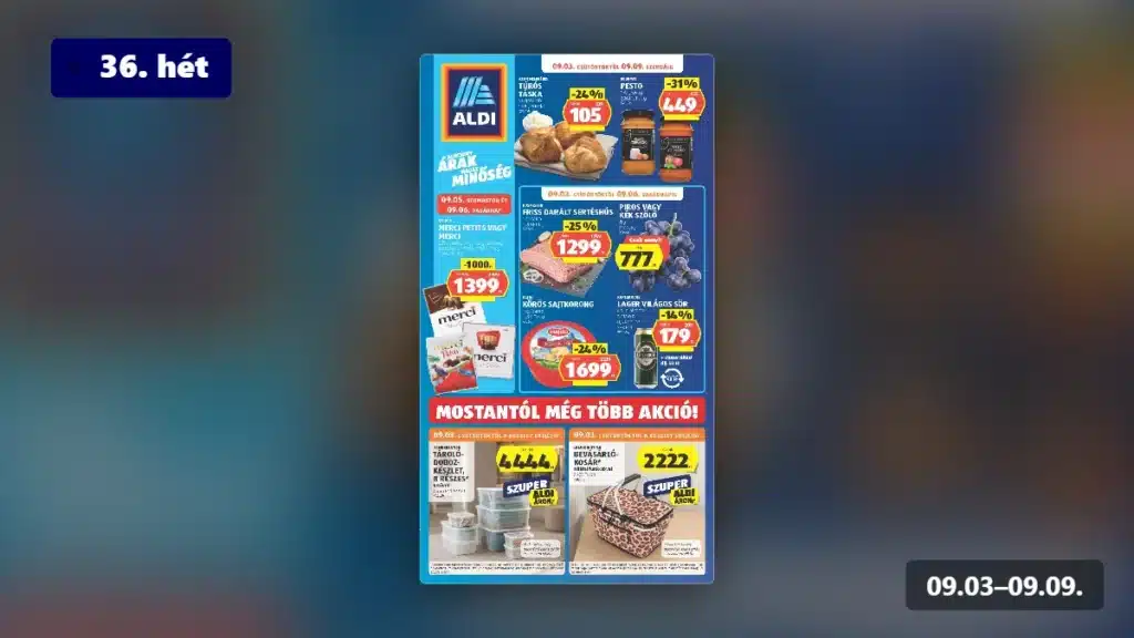 aldi akciós újság 2026 36 hét