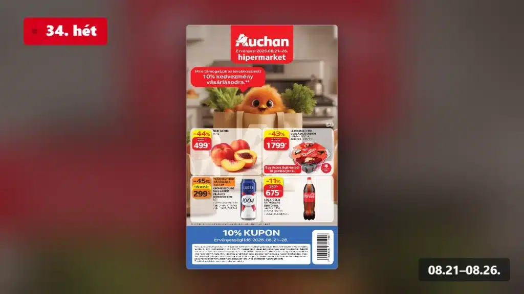 auchan hipermarket akciós újság 2026 34 hét
