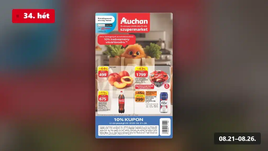 auchan szupermarket akciós újság 2026 34 hét