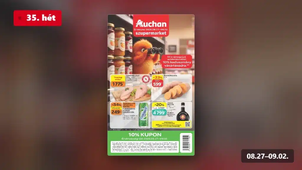 auchan szupermarket akciós újság 2026 35 hét