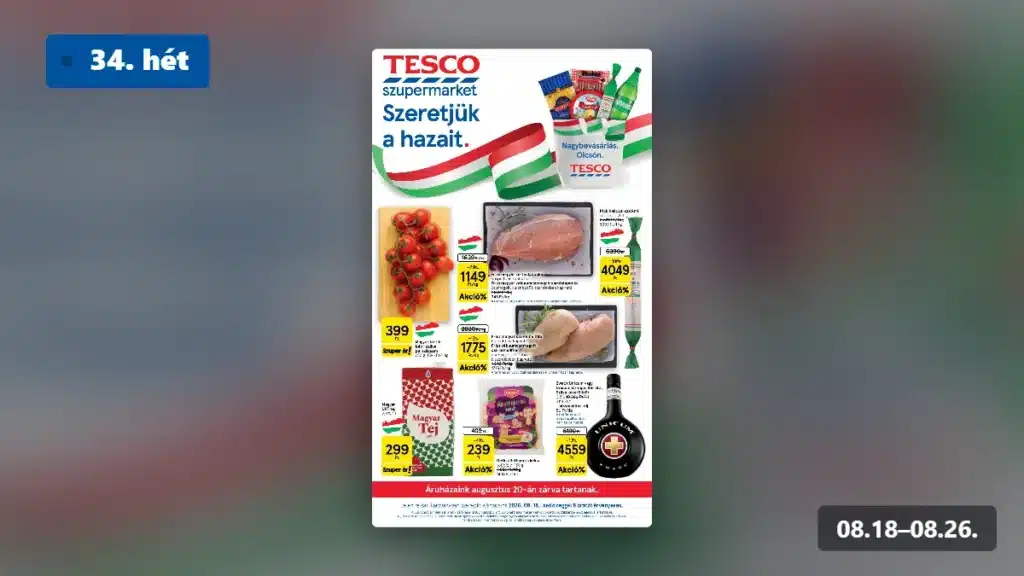 tesco szupermarket akciós újság 2026 34 hét