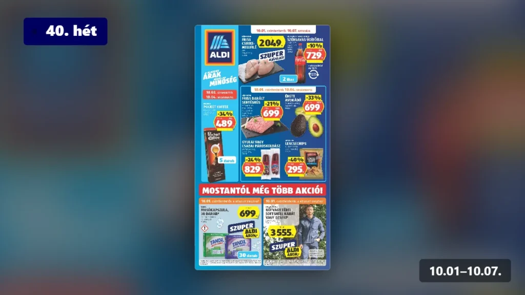 aldi akciós újság 2026 40 hét