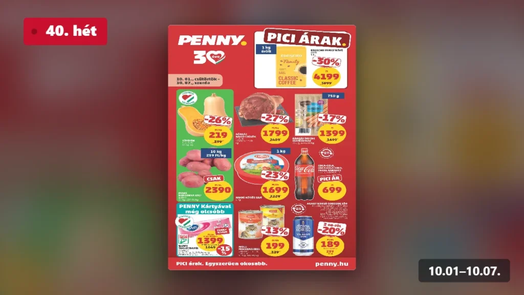 penny akciós újság 2026 40 hét