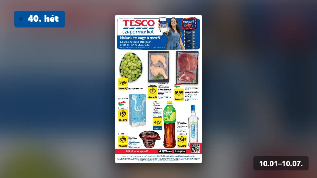 tesco szupermarket akciós újság 2026 40 hét