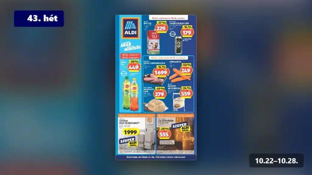 aldi akciós újság 2026 43 hét