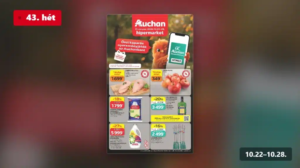 auchan hipermarket akciós újság 2026 43 hét