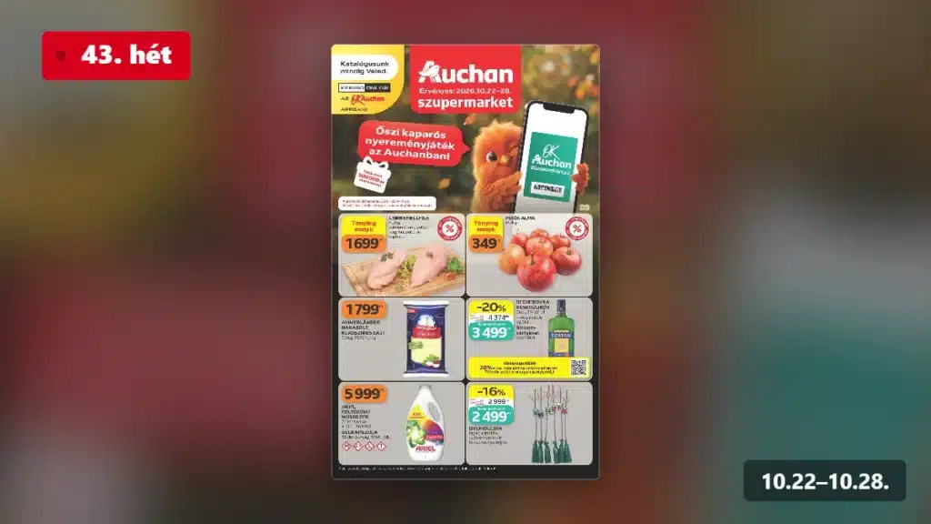 auchan szupermarket akciós újság 2026 43 hét